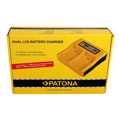 Зарядное устройство Patona Dual LCD USB для 2х аккумуляторов Sony NP-FZ100