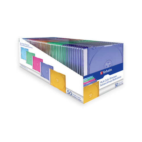 Кейсы Verbatim CD / DVD Multi-Colour Slim, Slim Cases для оптических дисков (50 шт)