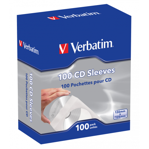 Конверты Verbatim 100 CD Sleeves для оптических дисков, бумажные, 100 шт