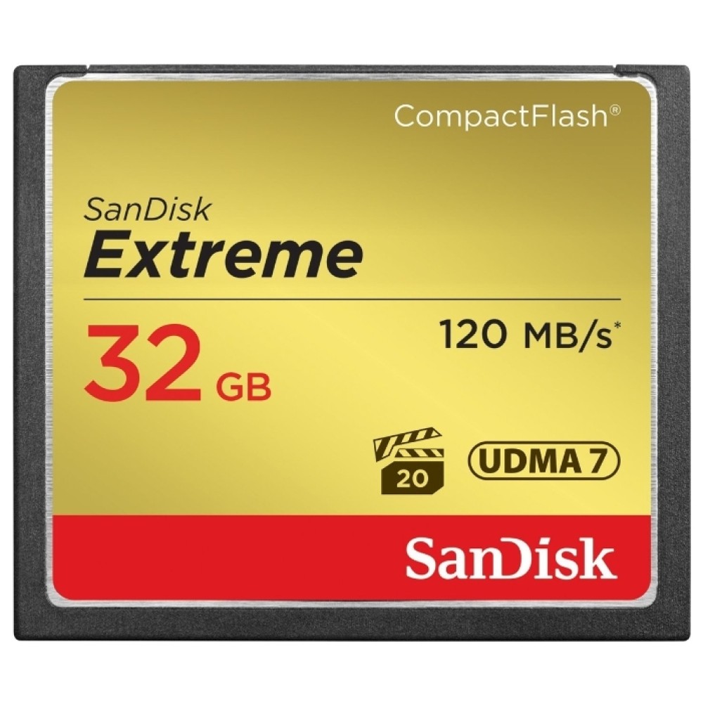 Карта памяти SanDisk Extreme CompactFlash 32GB, R/W 120/85 МБ/с