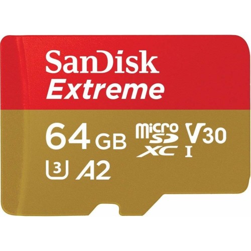 Карта памяти SanDisk Extreme microSDXC 64GB UHS-I U3 V30 A2