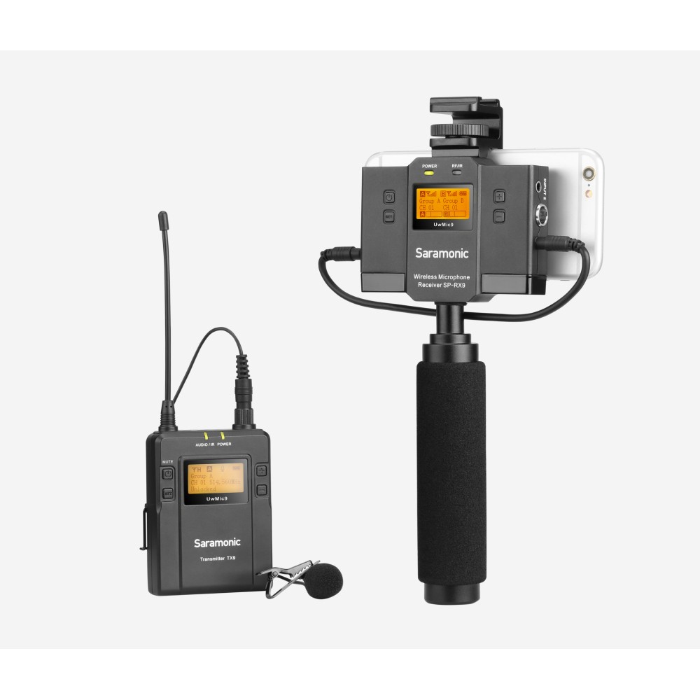 Радиосистема Saramonic UwMic9 Kit12 TX9+SPRX9 приемник с держателем смартфона + передатчик