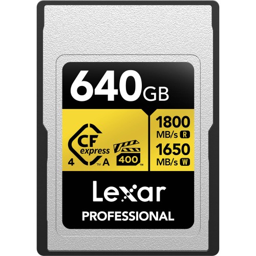 Карта памяти Lexar Professional Gold CFexpress 4.0 Type A 640GB VPG400, R/W 1800/1650 МБ/с