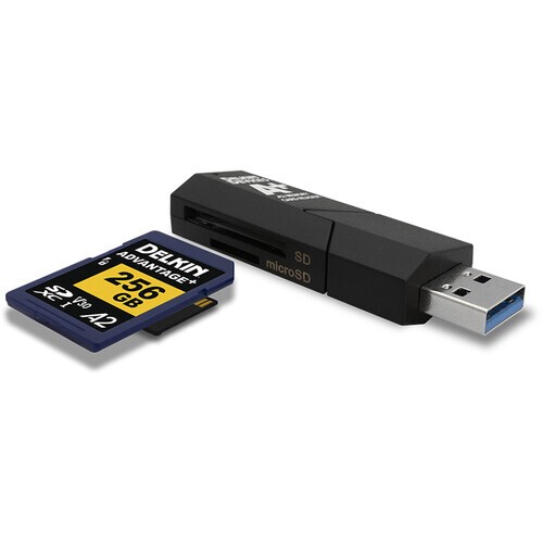 Кардридер Delkin Devices Advantage Plus SD / MicroSD A2 USB 3.1