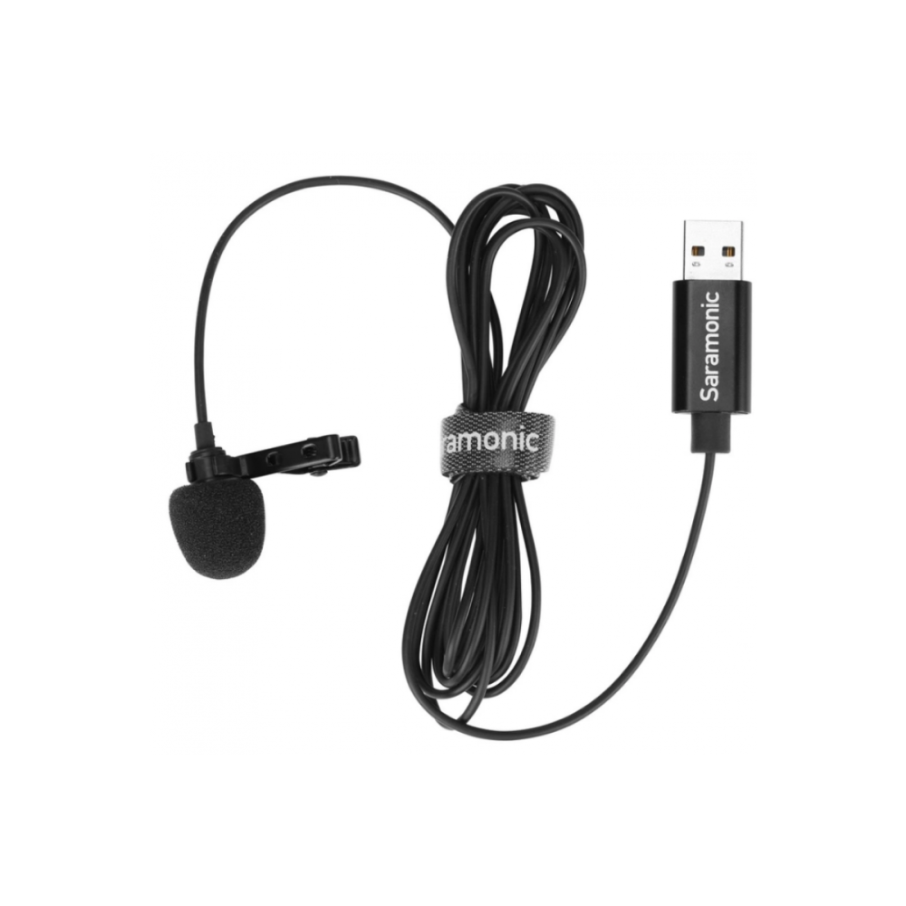 Микрофон петличный Saramonic SR-ULM10 для компьютера с кабелем 2 м, разъем USB