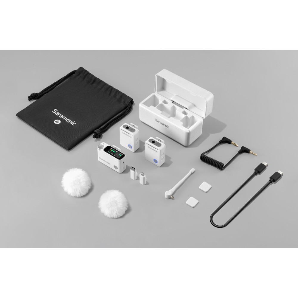 Радиосистема Saramonic Ultra 02 (TX+TX+RX) приемник + 2 передатчика универсальная, белая