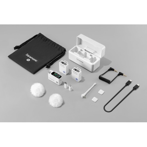 Радиосистема Saramonic Ultra 02 (TX+TX+RX) приемник + 2 передатчика универсальная, белая