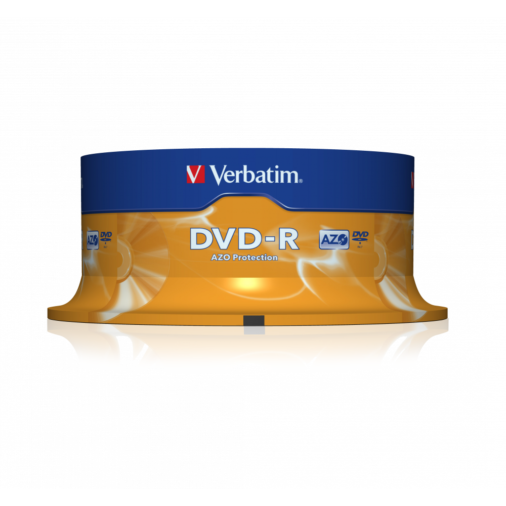Оптический диск Verbatim DVD-R 4.7GB 16X AZO Matt Silver, Spindle, 25 шт