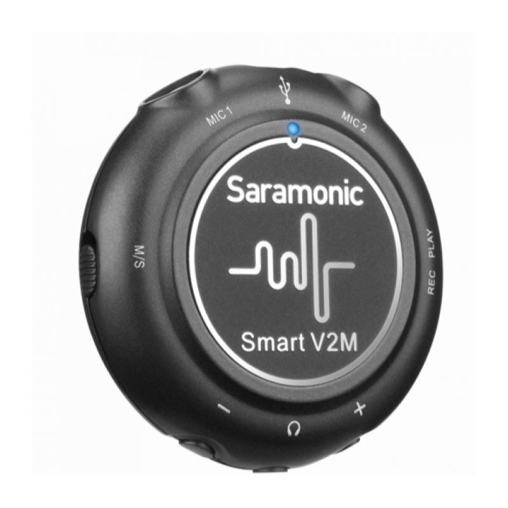 Внешняя звуковая карта Saramonic Smart V2M, вход: 2х 3,5 мм; выход: USB-A / USB-C / Lightning