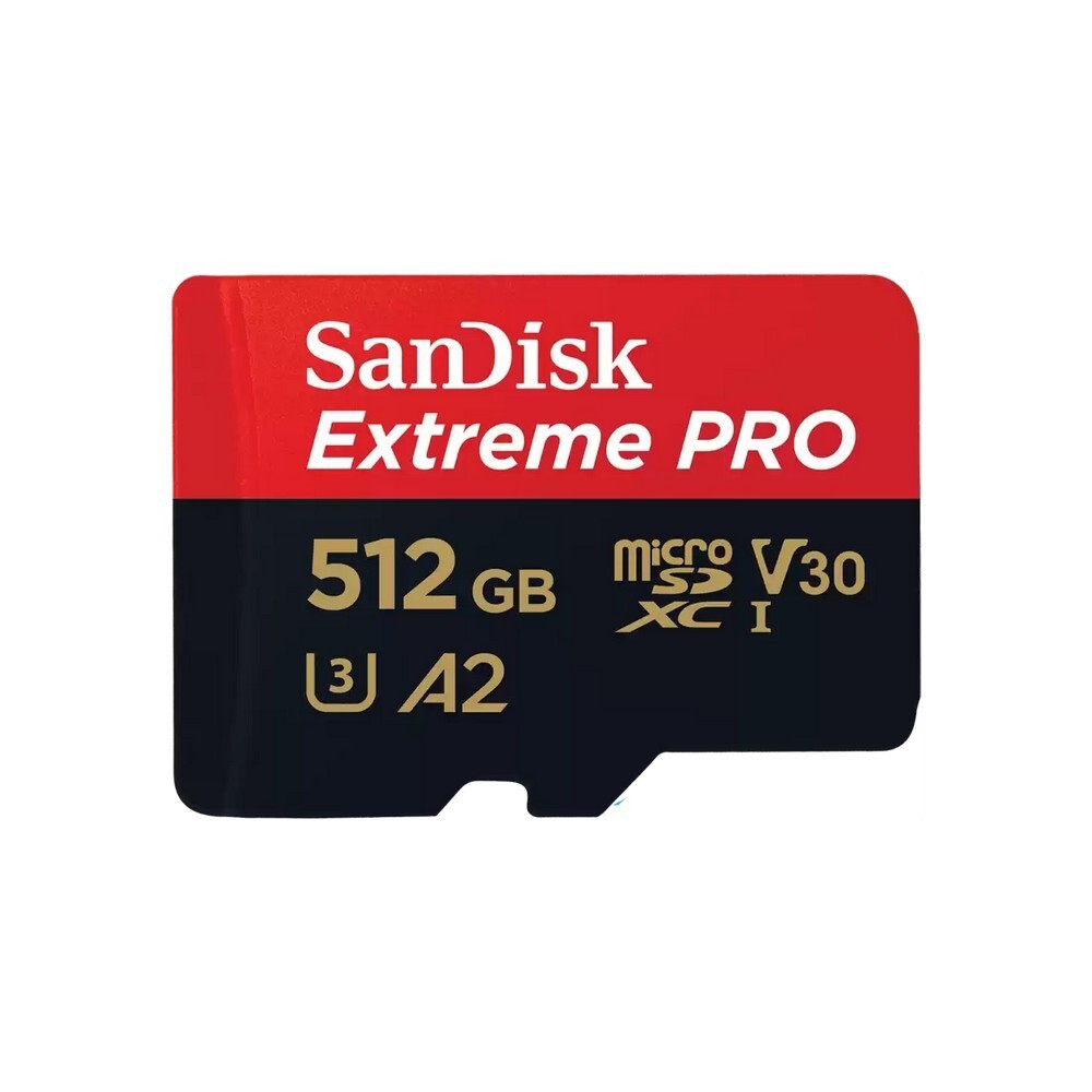 Карта памяти SanDisk Extreme Pro microSDXC 512GB UHS-I U3 V30 A2, R/W 200/140 МБ/с
