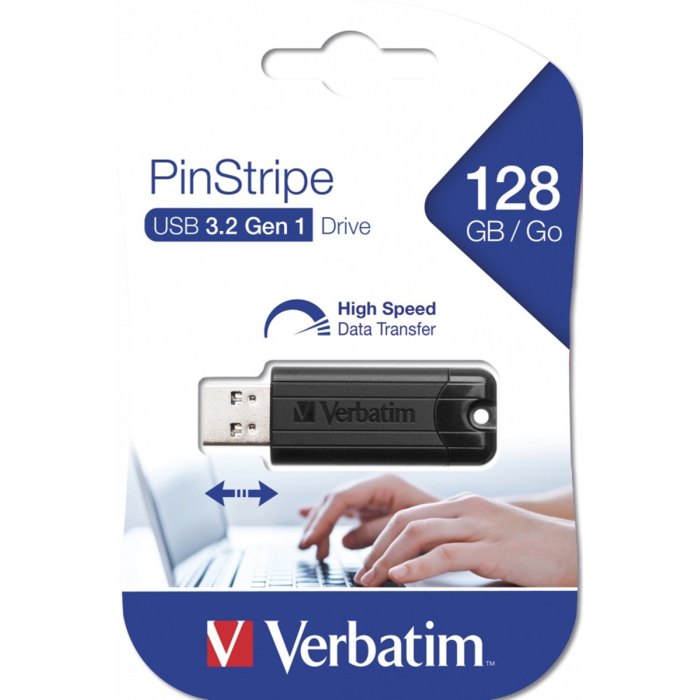 Флеш-накопитель Verbatim PinStripe USB 3.2 Gen1 128GB