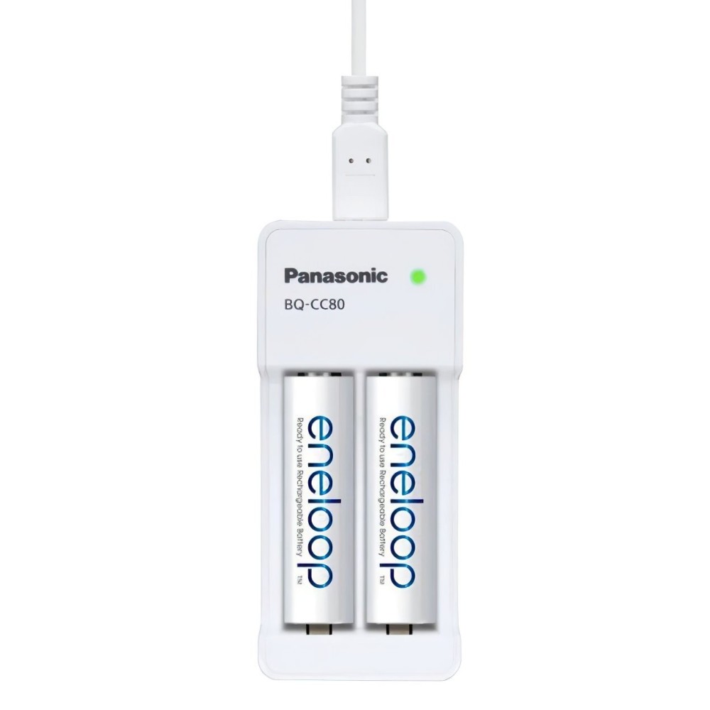 Зарядное устройство Panasonic Basic K-KJ80MCC20USB для 2 акк АА/ААА Ni-MH с USB-выходом + 2шт АА 190