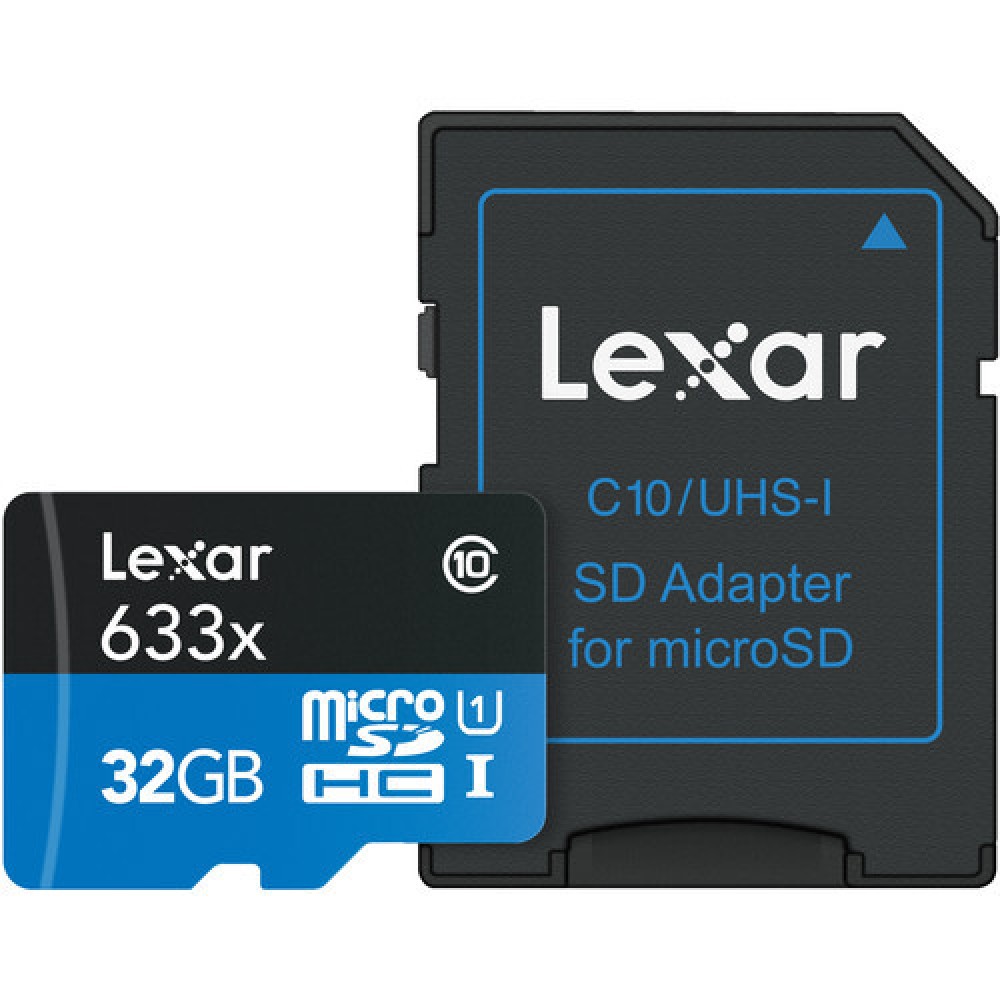 Карта памяти Lexar High-Performance 633x Blue microSDHC 32GB UHS-I U1 V10 A1, R 100 МБ/с