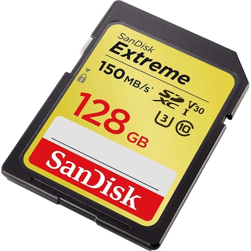 Карта памяти SanDisk Extreme SDXC 128GB UHS-I U3 V30, R/W 150/70 МБ/с