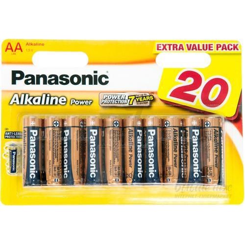 Батарейки Panasonic Alkiline power AA щелочные 20 шт