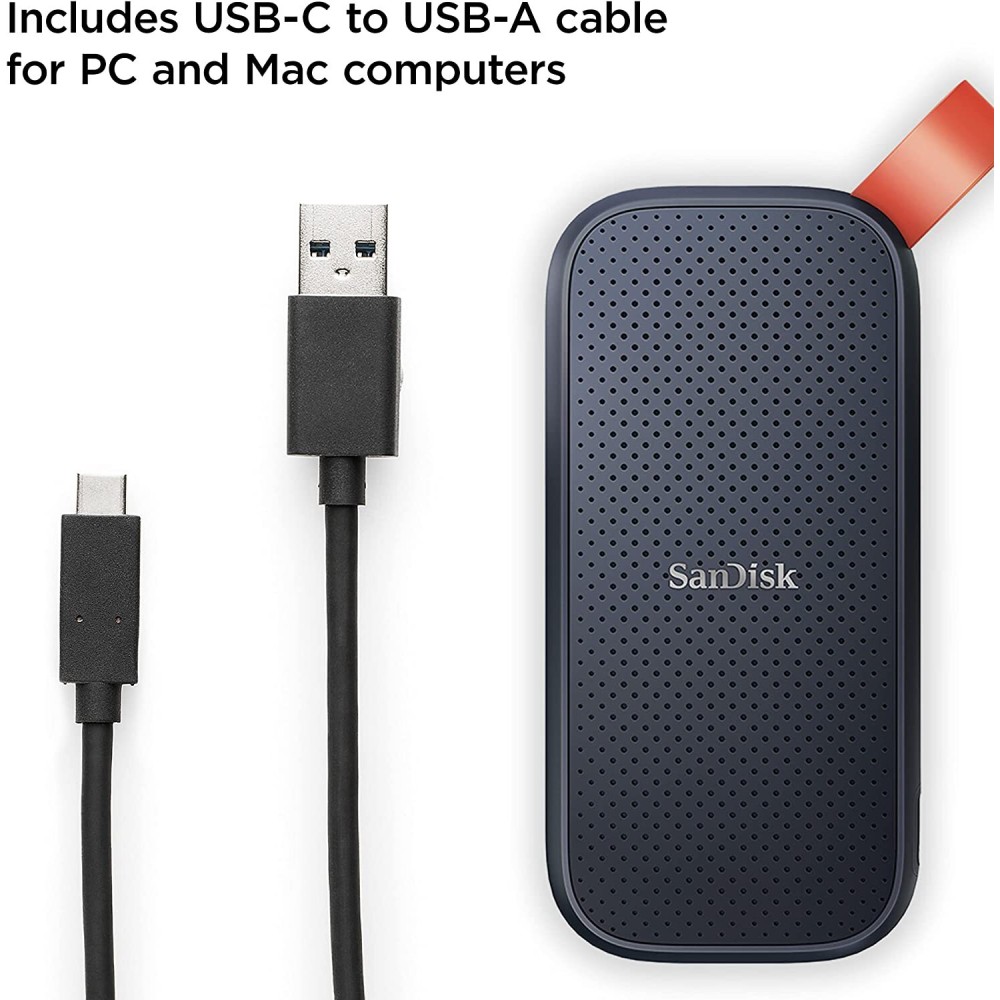 Внешний накопитель SanDisk Portable SSD USB 3.2 Type-C 480GB, R/W 520/520 МБ/с