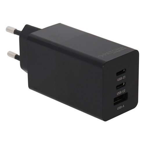 Сетевое зарядное устройство Patona Premium GaN PD65W 2xUSB-C 1xUSB-A