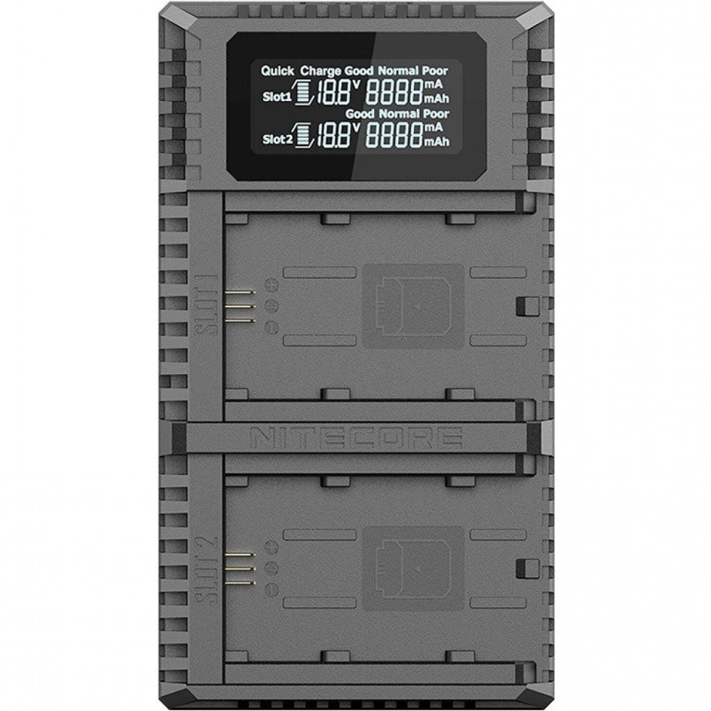 Зарядное устройство Nitecore USN4 PRO Dual Slot USB Charger QC 2.0 для аккумуляторов NP-FZ100
