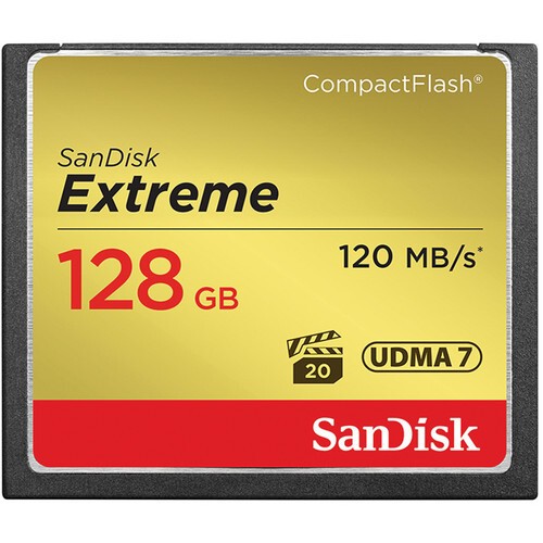 Карта памяти SanDisk Extreme CompactFlash 128GB, R/W 120/85 МБ/с