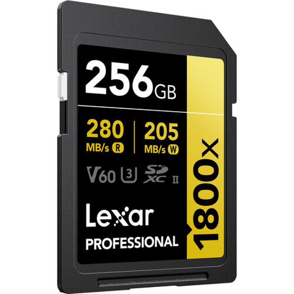 Карта памяти Lexar Professional 1800x Gold SDXC 256GB UHS-II U3 V60, R/W 280/205 МБ/с