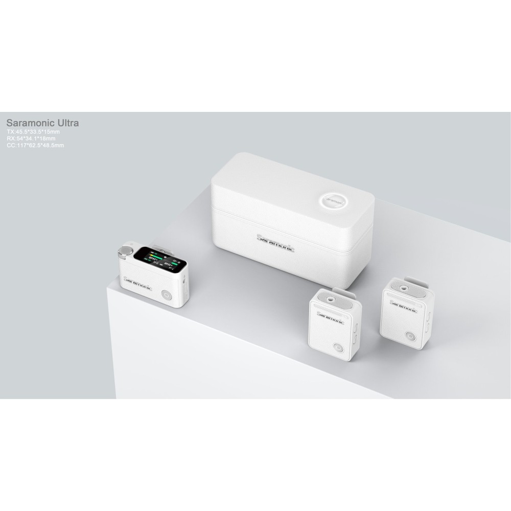 Радиосистема Saramonic Ultra 02 (TX+TX+RX) приемник + 2 передатчика универсальная, белая