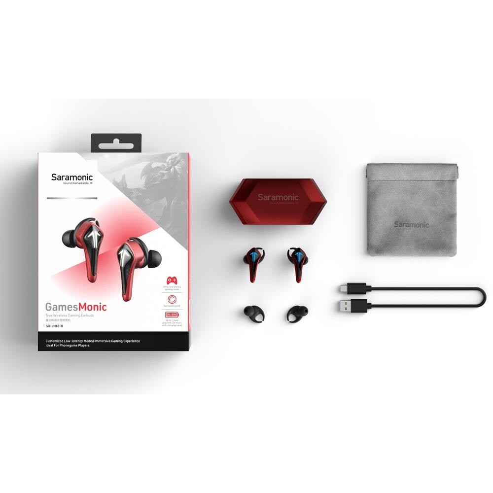 Наушники Saramonic SR-BH60-R беспроводные внутриканальные красные
