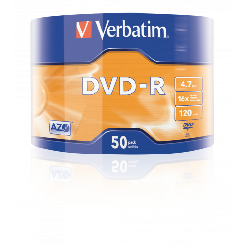 Оптический диск Verbatim DVD-R 4.7GB 16X AZO Matt Silver, Bulk, 50 шт