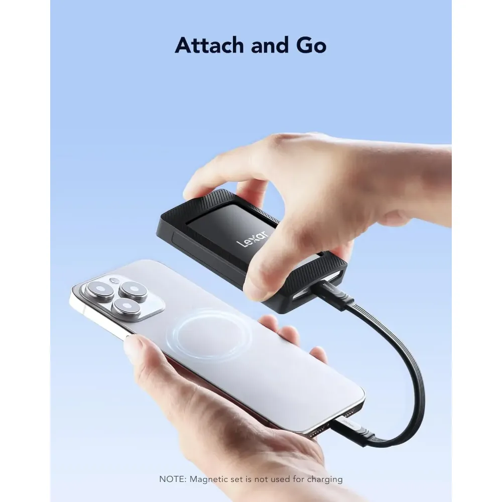 Внешний накопитель Lexar SL500 Portable SSD Magnetic Set USB 3.2 Gen 2x2 2TB, R/W 2000/1800 МБ/с