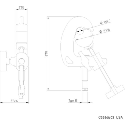 Зажим струбцинный Avenger C338 Quick Action Baby Clamp с пальцем 16 мм