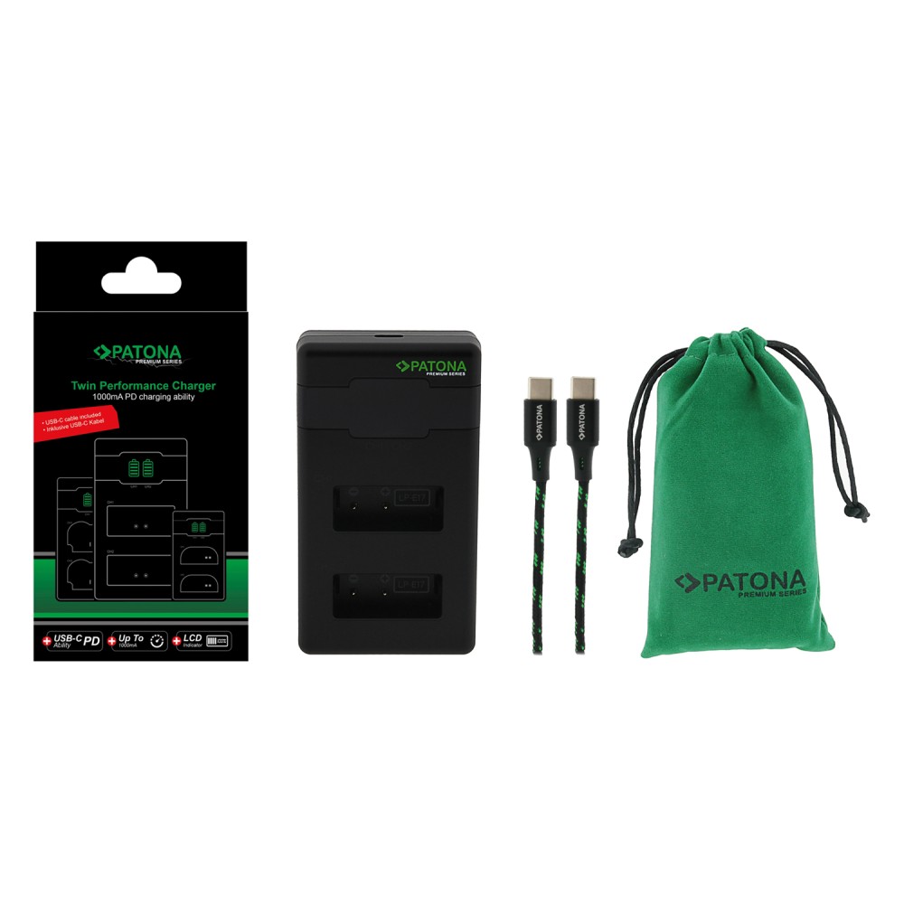 Зарядное устройство Patona Premium Twin Performance PD Charger для 2х аккумуляторов LP-E17