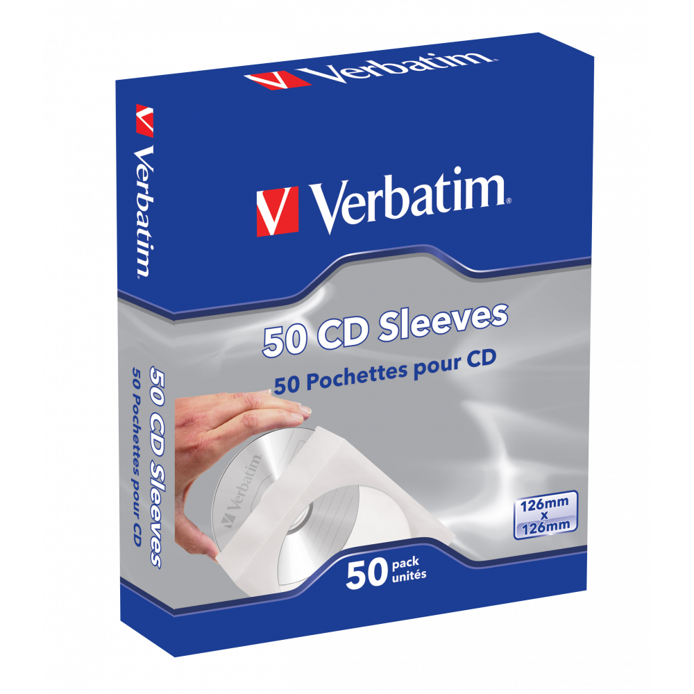Конверты Verbatim 50 CD Sleeves для оптических дисков, бумажные, 50 шт