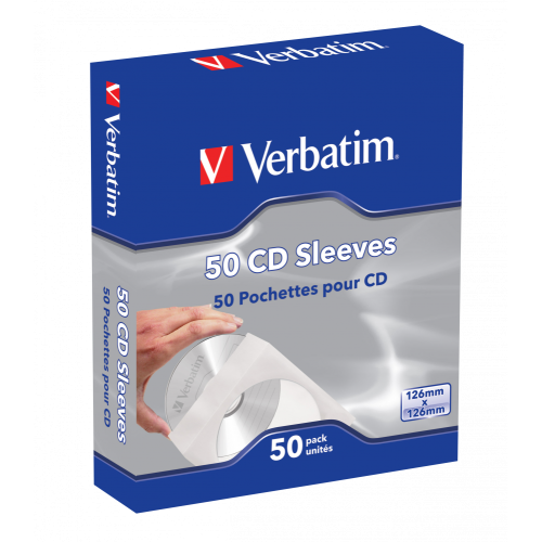 Конверты Verbatim 50 CD Sleeves для оптических дисков, бумажные, 50 шт