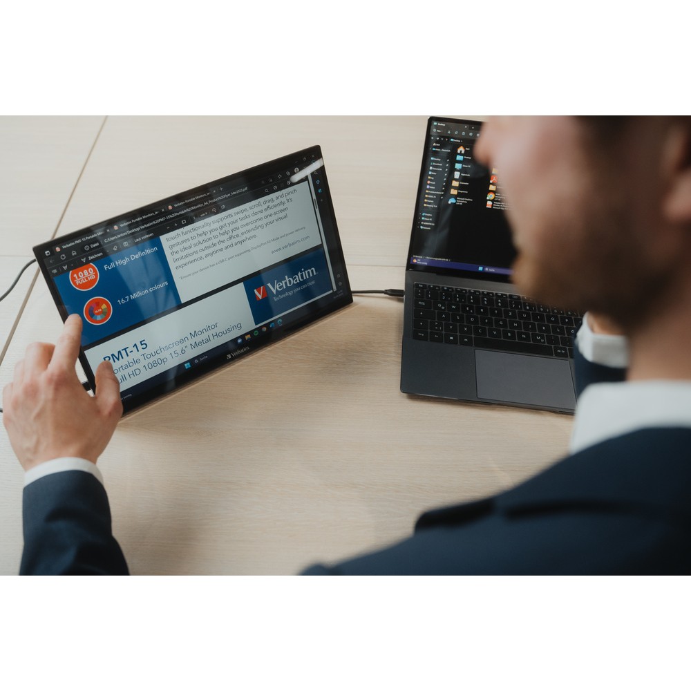 Портативный сенсорный монитор Verbatim PMT-15 Portable Touchscreen Monitor 15.6" Full HD 1080p