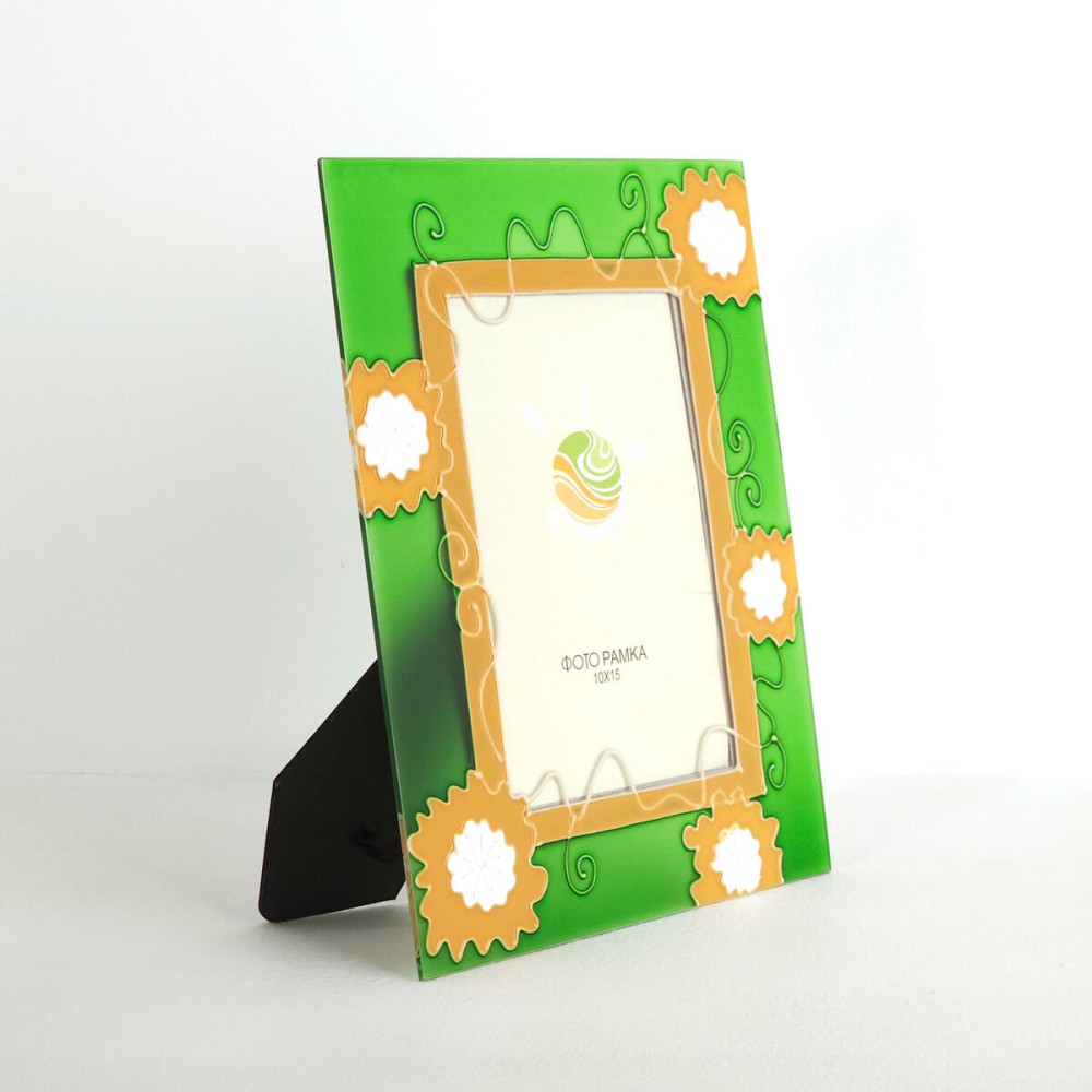 Фоторамка GT цветы 10x15, стекло/стекло, оранжевый (PG030)