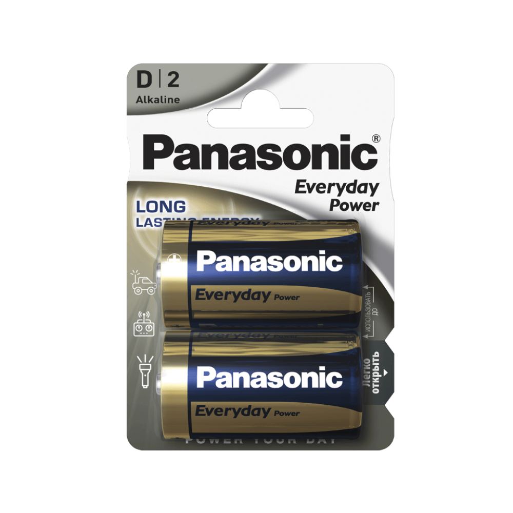 Батарейки Panasonic Everyday Power D щелочные 2 шт