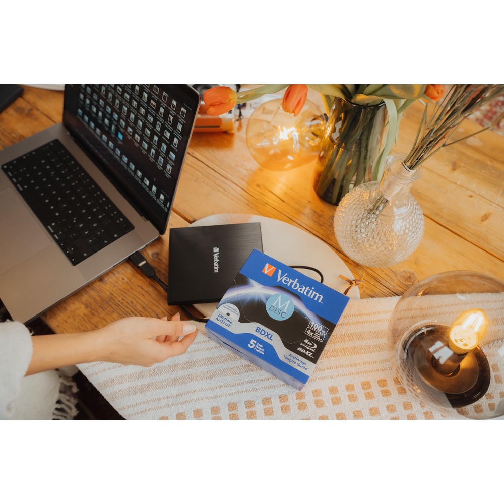 Оптический диск Verbatim BDXL 100GB 4X MDISC Lifetime archival Inkjet Printable, Jewel Case, 5 шт