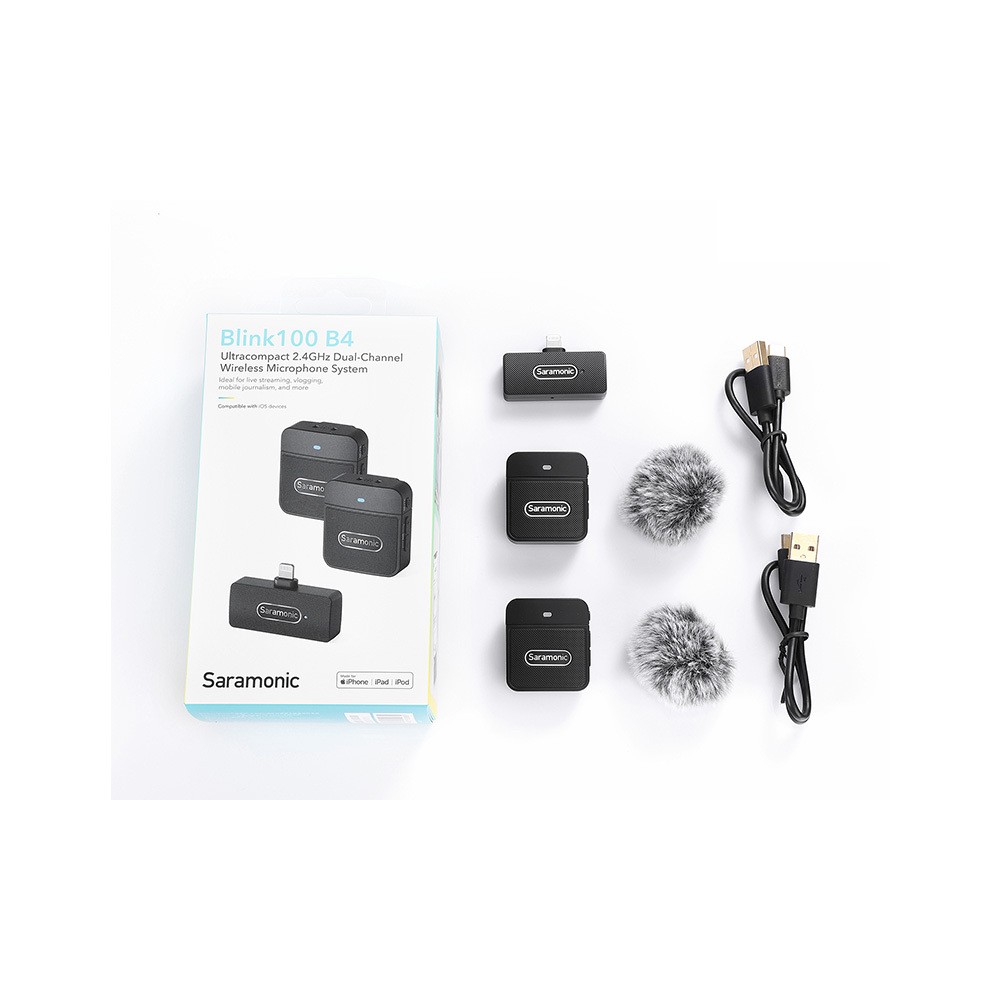 Радиосистема Saramonic Blink100 B4 TX+TX+RX приемник + 2 передатчика, разъем Lightning