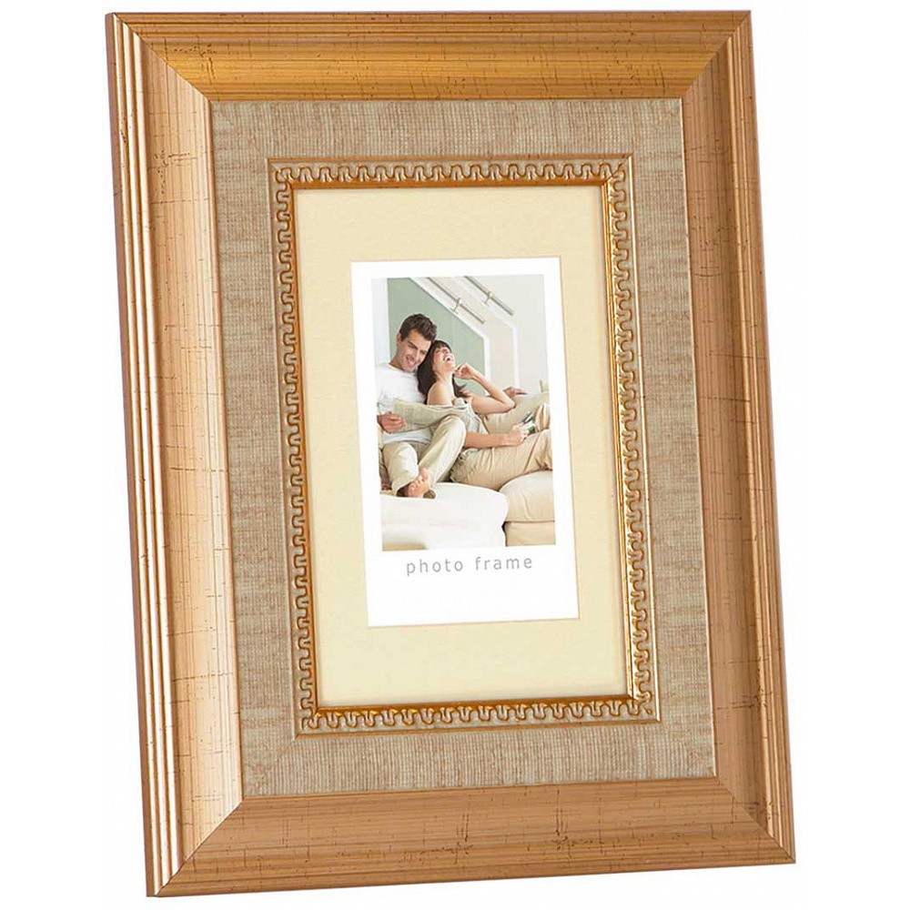 Фоторамка Innova Durham Gold 28x35 с паспарту 21x29,7, пластик/стекло, золотистый (PI8238)
