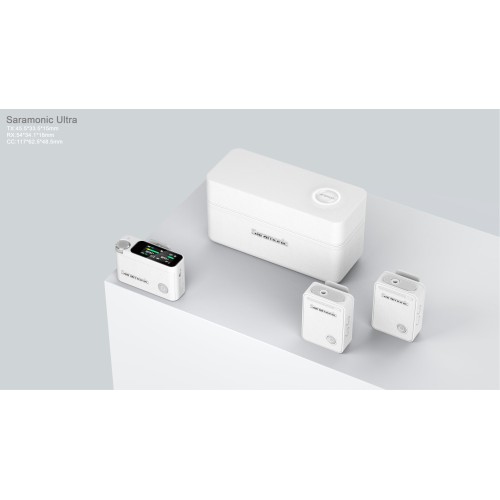 Радиосистема Saramonic Ultra 04 (TX+TX+RX) приёмник + 2 передатчика универсальная с петличками, бела