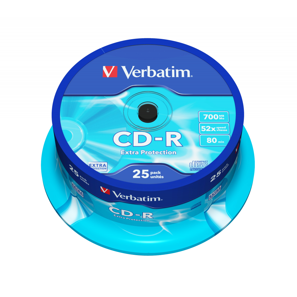 Оптический диск Verbatim CD-R 700MB 52X Extra Protection, Spindle, 25 шт