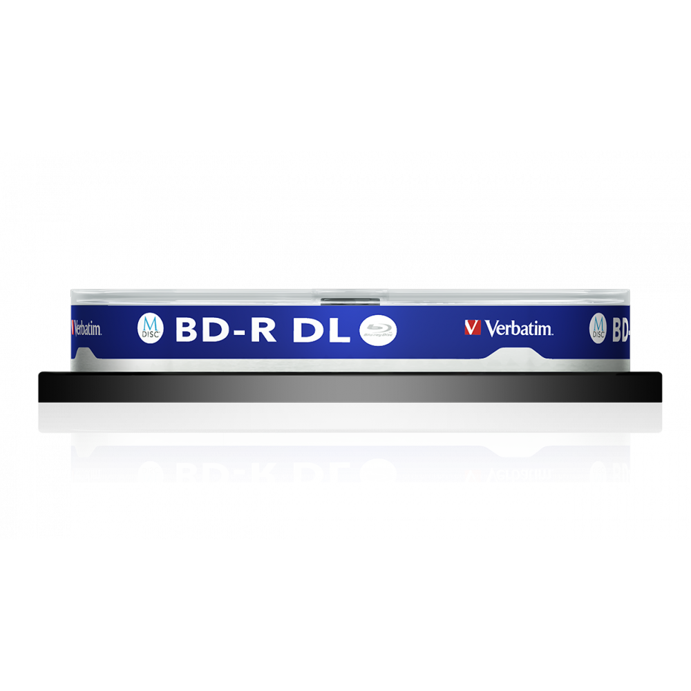Оптический диск Verbatim BD-R DL 50GB 6X MDISC Lifetime archival Inkjet Printable, Spindle, 10 шт