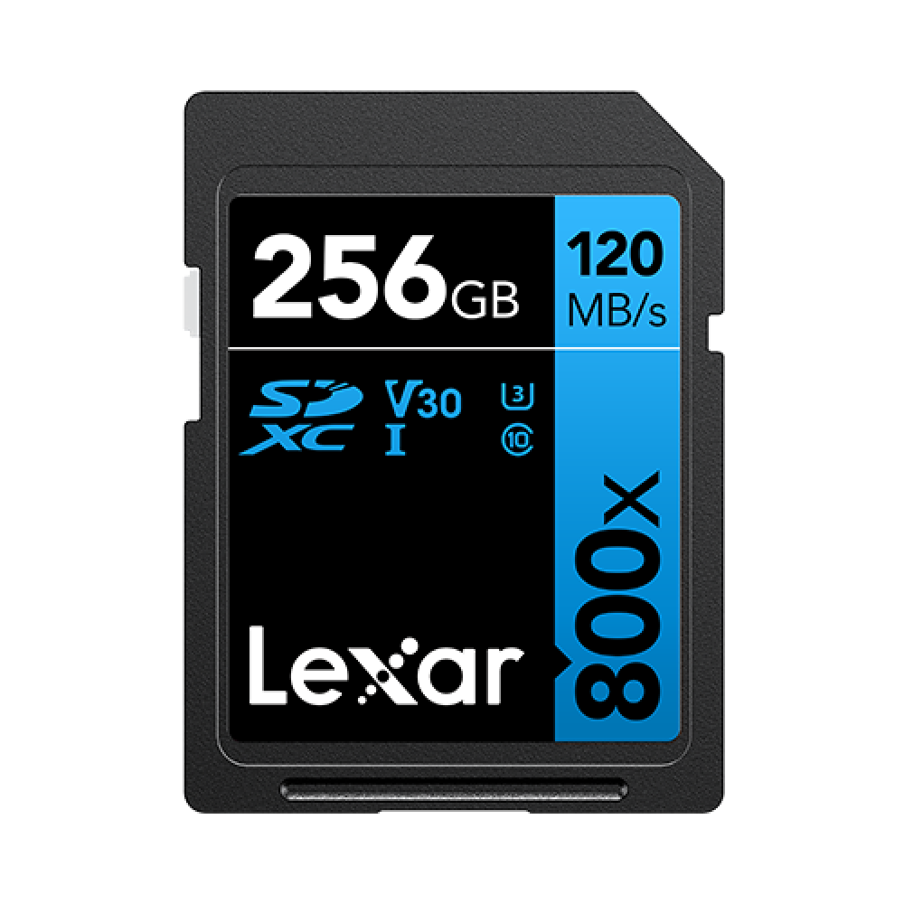 Карта памяти Lexar High-Performance 800x Blue PRO SDXC 256GB UHS-I U3 V30, R/W 150/45 МБ/с