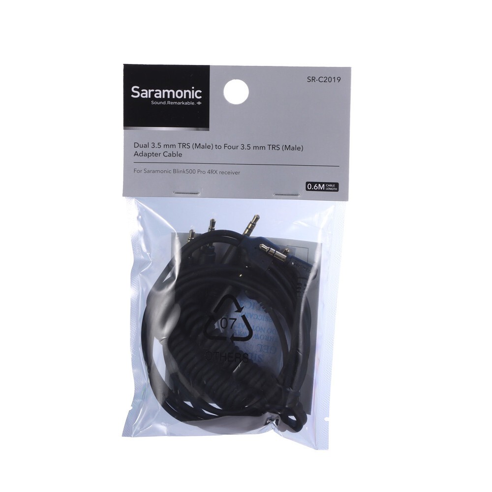 Кабель Saramonic SR-C2019 2x 3.5mm to 4x 3.5mm TRS Splitter для двух радиосистем и Blink 500 Pro B8