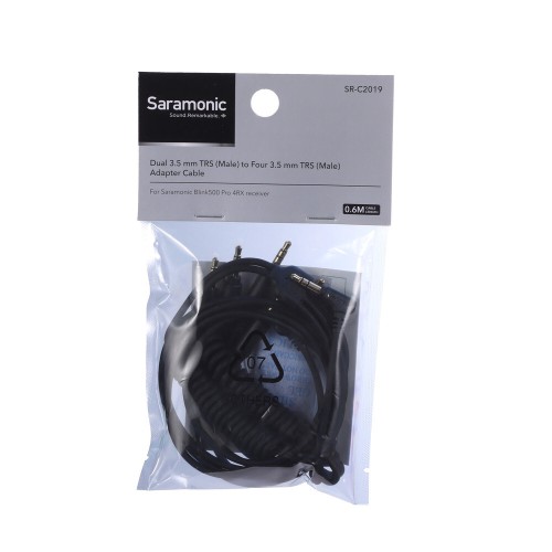 Кабель Saramonic SR-C2019 2x 3.5mm to 4x 3.5mm TRS Splitter для двух радиосистем и Blink 500 Pro B8