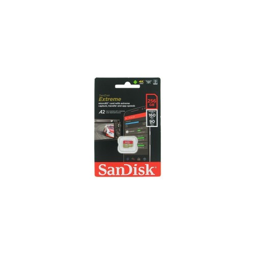 Карта памяти SanDisk Extreme microSDXC 256GB UHS-I U3 V30 A2, R/W 160/90 МБ/с